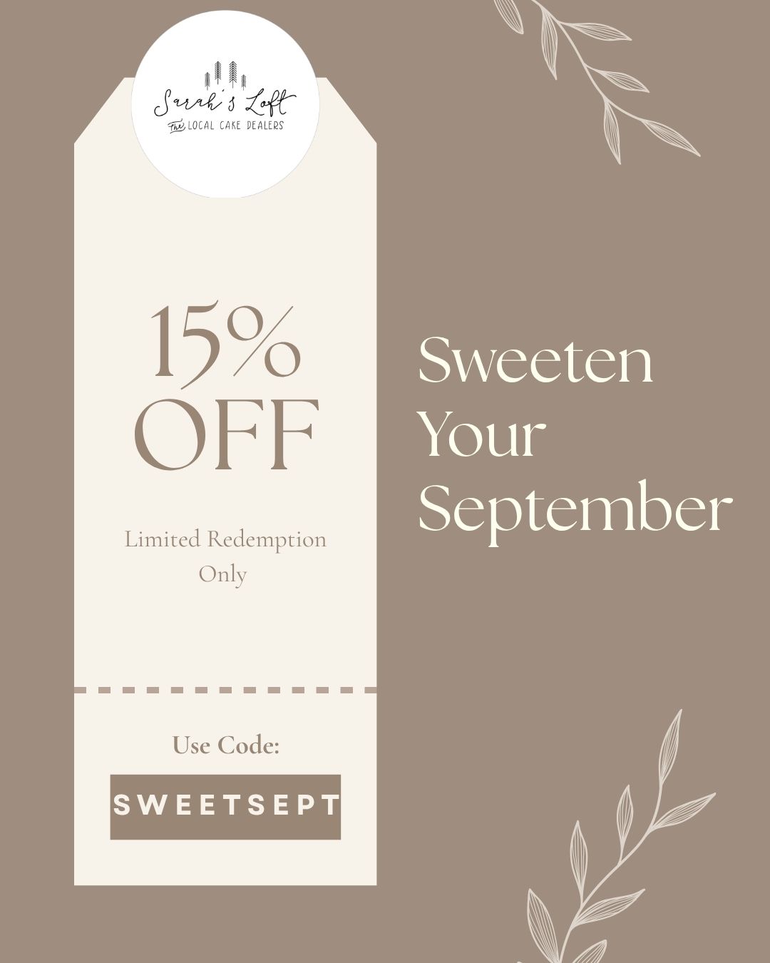 Beige and White Minimalist Discount Coupon Code Instagram Post _1_
